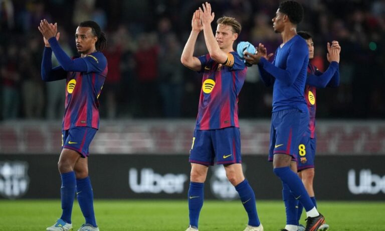Frenkie de Jong in action for Barcelona against Celta Vigo in LaLiga