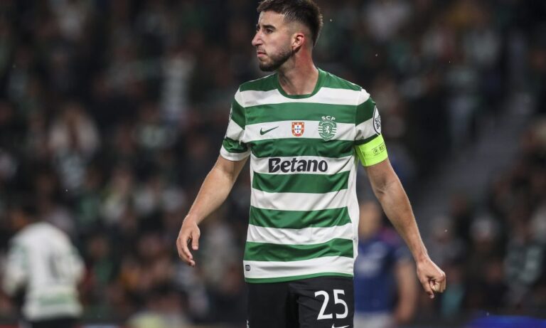 Sporting CP in Champions League action in 2025-26; centre-back Goncalo Inacio has been linked with Barcelona